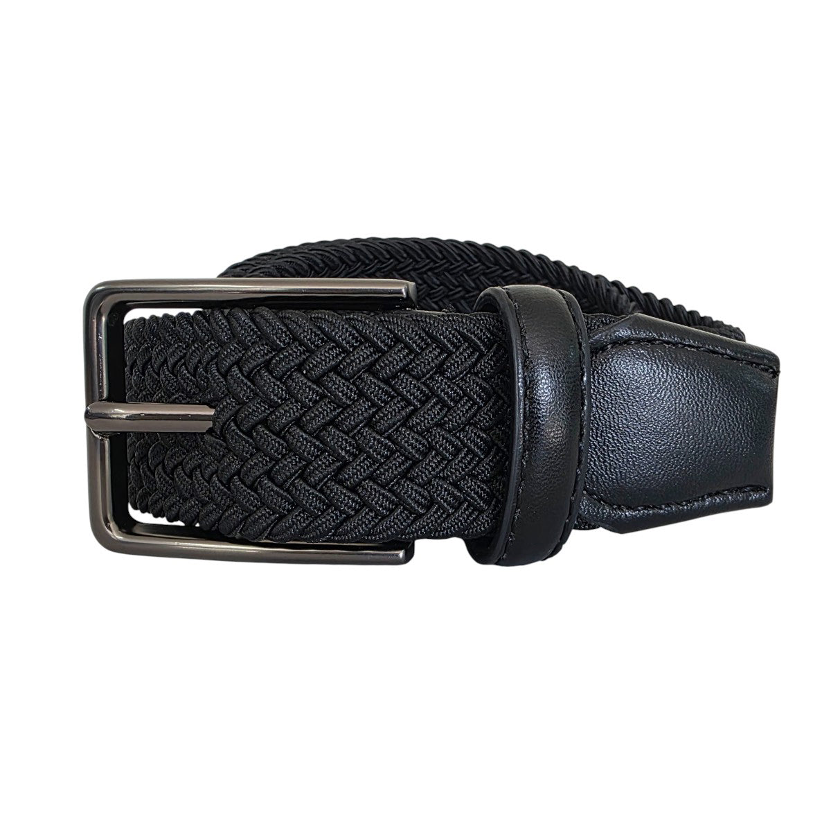 Cinturón Ferrioni Kids Textil Stretch Trenzado Negro 29mm-24-26