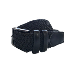 Cinturón Ferrioni Textil Elástico Trenzado Negro Hombre-34-36