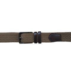 Cinturón Ferrioni Textil Elástico Trenzado Caqui Hombre 34mm-42-44