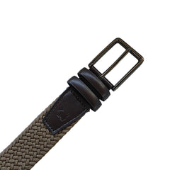 Cinturón Ferrioni Textil Elástico Trenzado Caqui Hombre 34mm-42-44