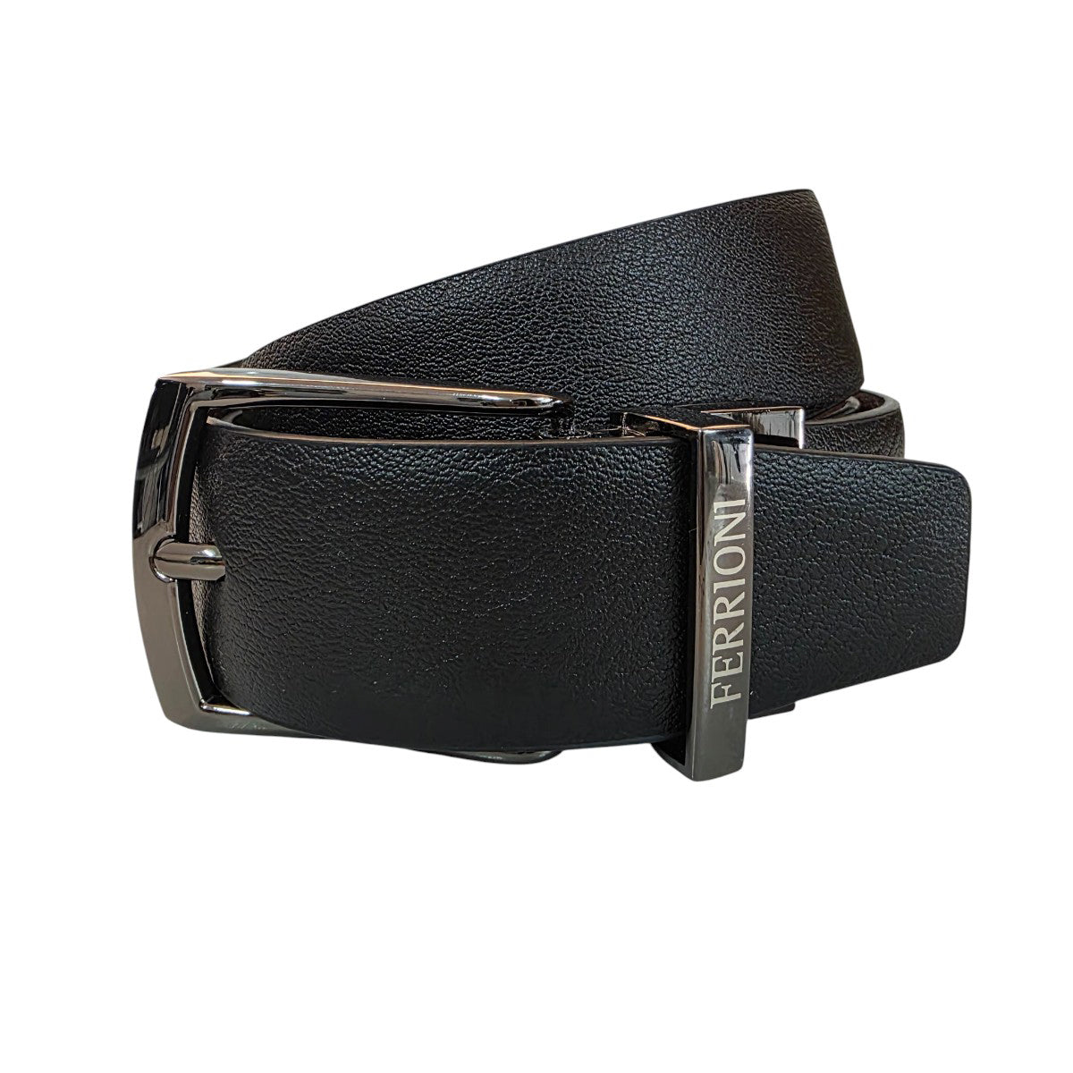 Cinturon Ferrioni Reversible Piel Genuina Negro Moka 34mm-30-32