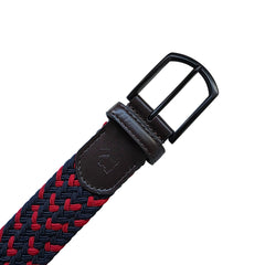 Cinturón Ferrioni Textil Elástico Trenzado Azul Rojo Hombre-34-36