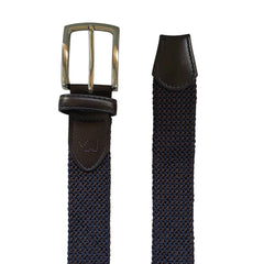 Cinturón Ferrioni Textil Elástico Trenzado Azul Moka 34mm-38-40