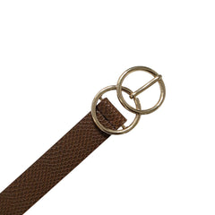 Cinturón Ferrioni Dama Piel Genuina Delia Miel Hebilla Doble-38-40