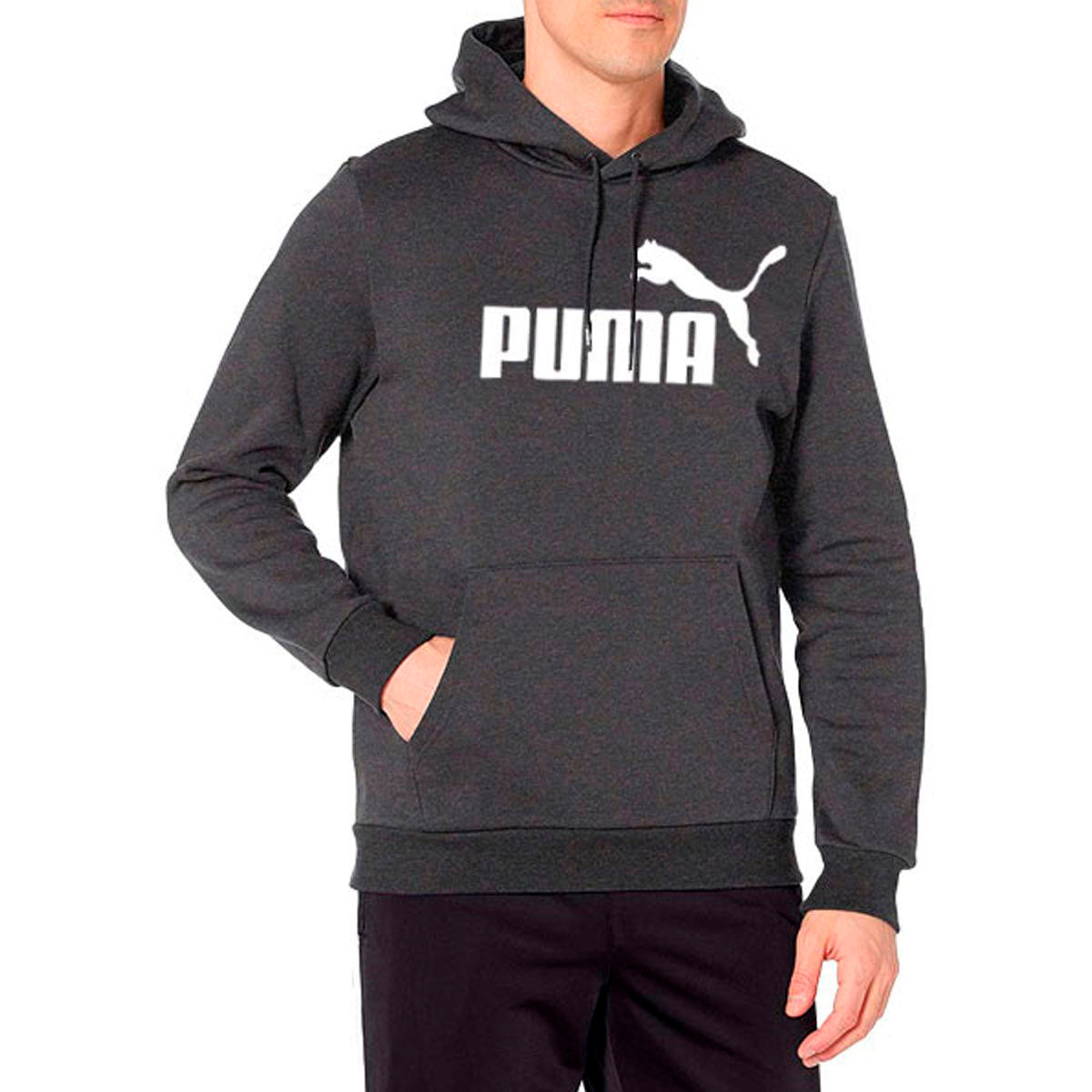 Sudadera Puma Ess Hoody Tr Big Logo Hombre 581861 07 - GRIS OXFORD M