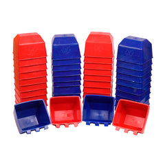 50 bebederos comederos 25 rojos 25 azules Plásticos AF