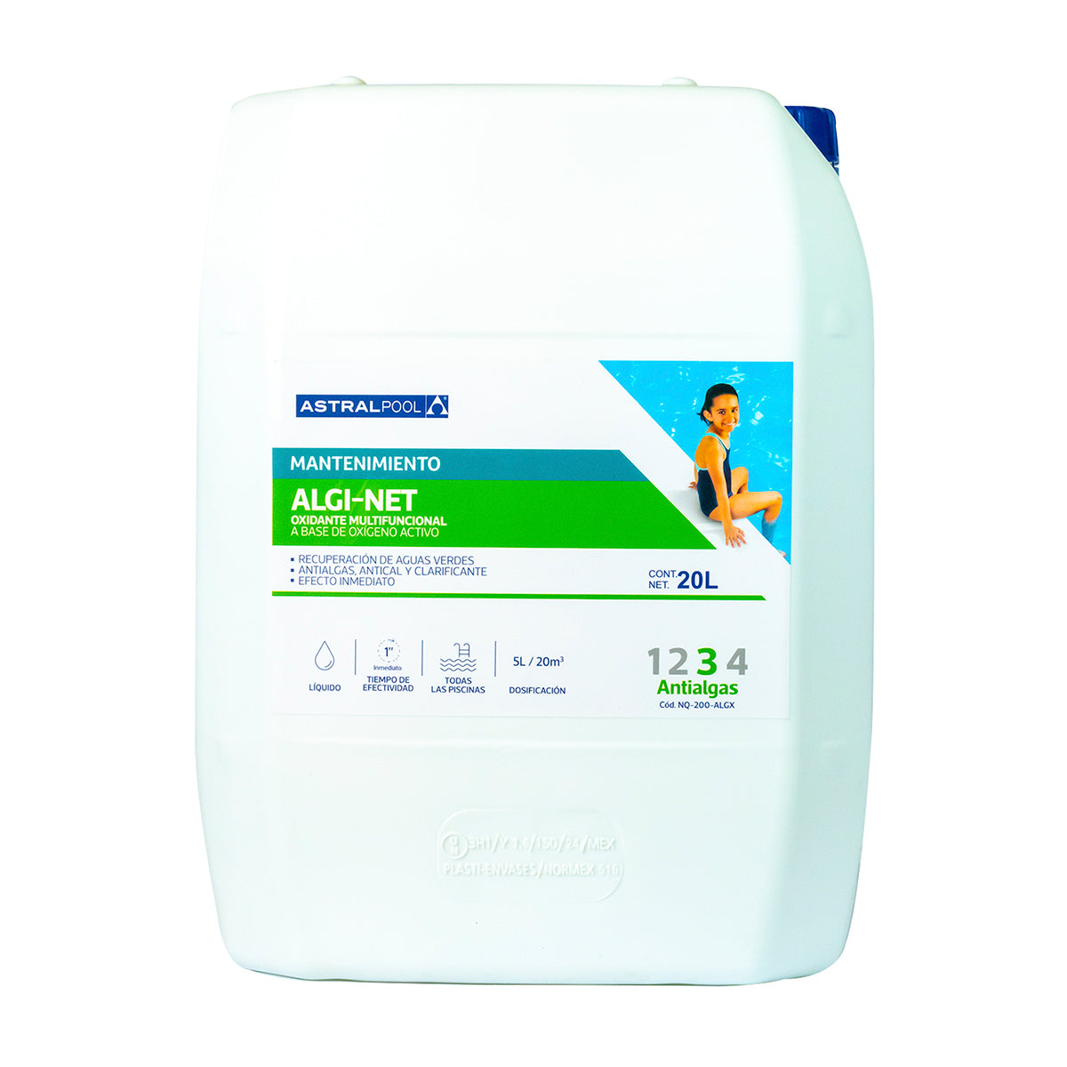 Alguicida 20 L Astral Pool Alginet anti Algas clarificador-20 L