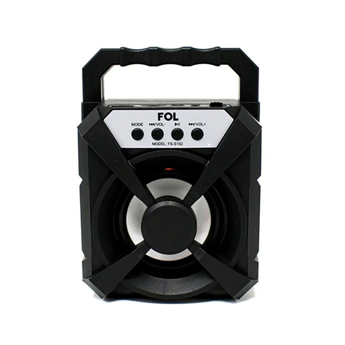 Bocina Bluetooth Portatil Fol 3 Pulgadas Fm Usb Luz Led - Negro