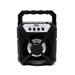 Bocina Bluetooth Portatil Fol 3 Pulgadas Fm Usb Luz Led - Negro