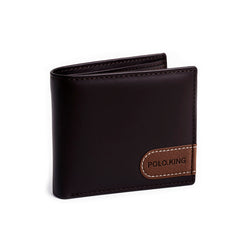 Cartera negra para hombre Curve café de piel sintética Polo