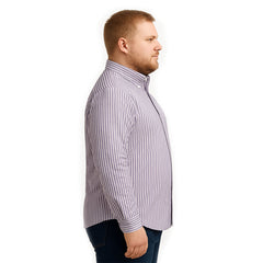 Camisa rayas morado para hombre Big Kong talla grande-XL