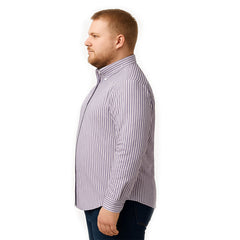 Camisa rayas morado para hombre Big Kong talla grande-4XL