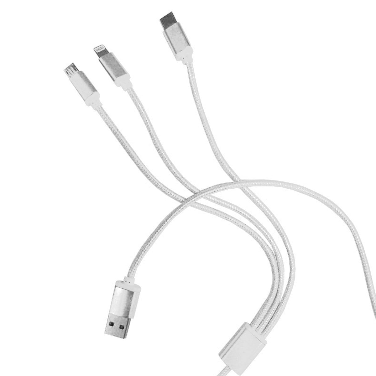 CABLE 3EN1 TIPOC/IPH5/MOV8 AGUJETA 1M BLANCO