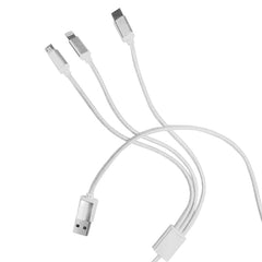 CABLE 3EN1 TIPOC/IPH5/MOV8 AGUJETA 1M BLANCO