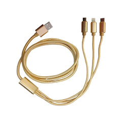 CABLE 3EN1 TIPOC/IPH5/MOV8 AGUJETA 1M DORADO
