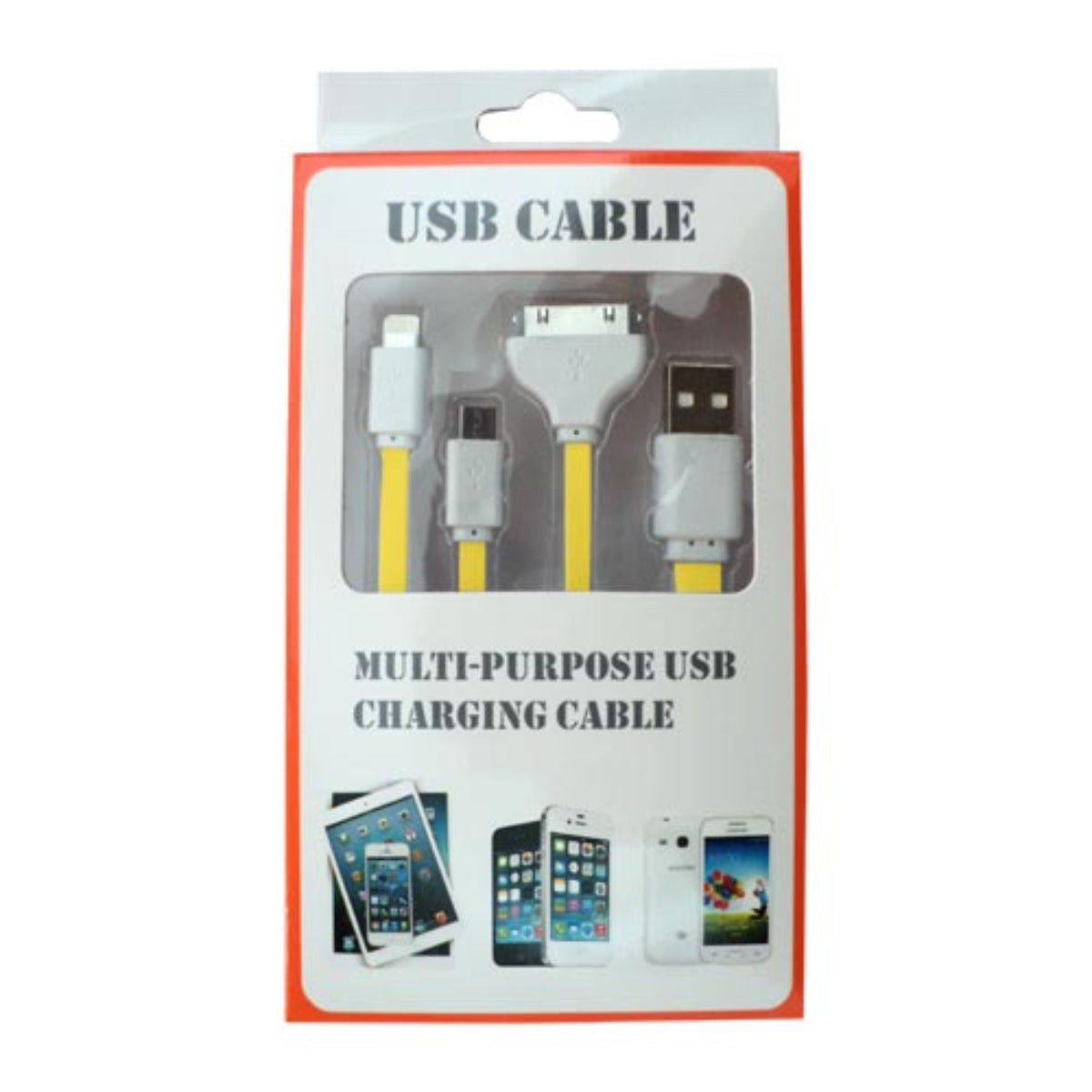 CABLE CHICLE 3EN1 IPH5/IPH4/MOV8 1M AMARILLO