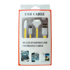 CABLE CHICLE 3EN1 IPH5/IPH4/MOV8 1M AMARILLO