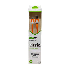 CABLE MICRO USB 1METRO NARANJA