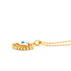 Collar Ojo Turco Moon & Self Iris Astral Baño Oro 18k