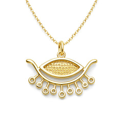 Collar Ojo Turco MOON & SELF Lumina Astral Baño Oro 18k