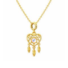 Collar Para Mujer Corazon Atrapasueños Oro 18k Acero Dije