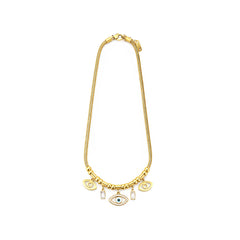Collar Ojo Turco MOON & SELF Tríada Selene Baño Oro 18k