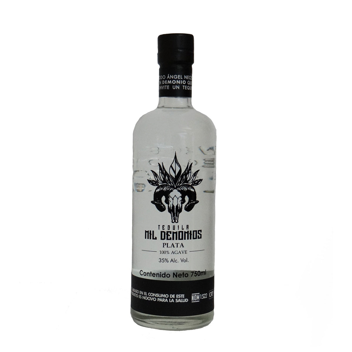 Tequila 100% Agave Azul Cristalino 750ml Mil Demonios