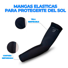 Mangas Uv Protección Para Brazo Seda Hielo Resistente Elast - Negro