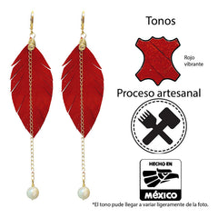 Aretes Largos Mujer Accesorios Vangania Con Perla Y Cadena