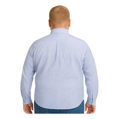 Camisa Hombre Big Kong Usa Blanca Mil Rayas Azul Manga Larga