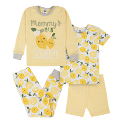 Pijama Gerber Amarillo Algodón Niña Set 4 Piezas