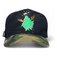Gorra Flor Divina Camuflaje Verde Ajustable Vago Style