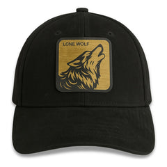 Gorra Cerrada Para Hombre Knite Lobo Gamuza Negra Estilo New