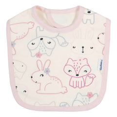 Set 3 Baberos Orgánicos Gerber 100% Algodón Rosa Cobertura Talla Osz