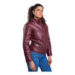 Chamarra De Piel Mujer Castelli Cuello Mao Elegante Dama