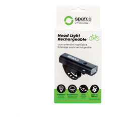 Luz Delantera Recargable 400 Lúmenes Para Bicicleta Sparco Color Negro