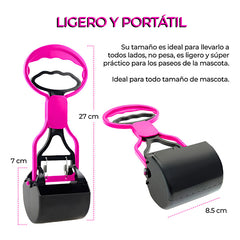 Recogedor Heces Mascotas Portátil Limpieza Automática 27cm