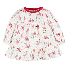 Conjunto Gerber Niña Blanco Rojo Con Vestido Y Leggings
