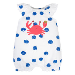 Romper Gerber Azul Blanco Ropa Niña Algodón Verano