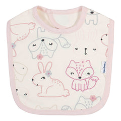 Set 3 Baberos Orgánicos Gerber 100% Algodón Rosa Cobertura