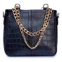 Bolsa Castelli Dama Croco Piel Genuina Correa Desmontable