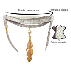 Gargantilla Vangania Plata Regalo Para Mujer Collar De Cuero