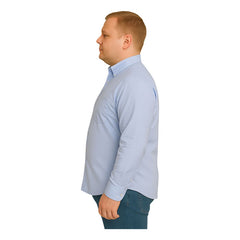 Camisa Hombre Big Kong Usa Blanca Mil Rayas Azul Manga Larga