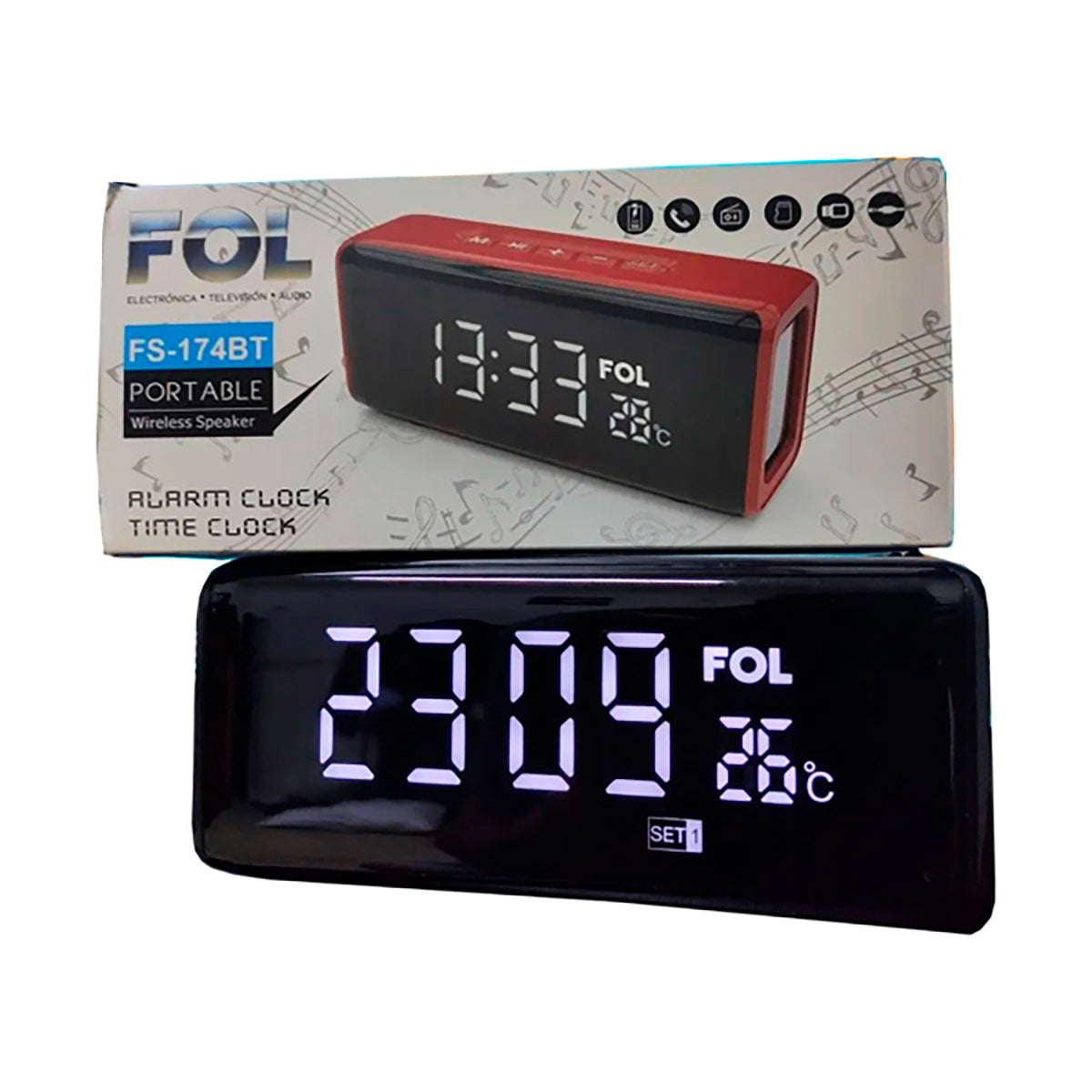 Despertador Bluetooth Portail Fol Fs-174bt - Gris NA