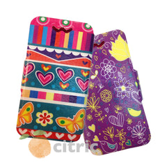 FLIP COVER UNIVERSAL DISENO 4.6-4.9 DOBLE VISTA PAJARITOS Y MARIPOSAS
