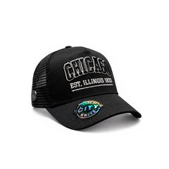 Gorra Hombre Trucker Malla Negra Knite Chicago Bordada