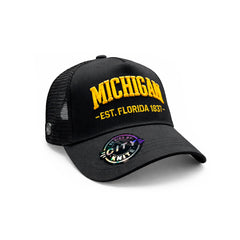 Gorra Hombre Trucker Malla Negra Amarillo Knite Michigan
