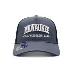 Gorra Hombre Trucker Malla Gris Negro Knite Milwaukee