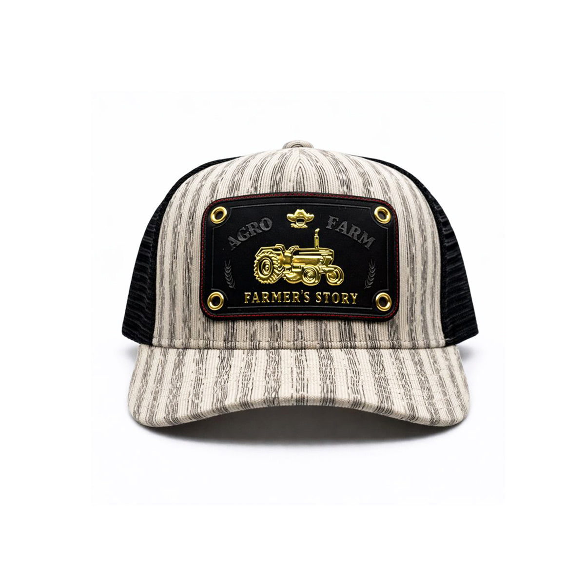 Gorra Knite Farmer Agro Negro Trucker Ajustable Original Cap blanco
