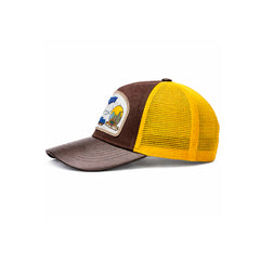 Gorra Barn Blue Trucker Ajustable Estilo Granja Farmer Agro amarillo